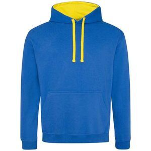 Awdis Womens/Ladies Varsity Hoodie / Royal Blue/Sun Yellow